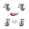 Service Caster 4 Inch Semi Steel Caster Set with Roller Bearings 2 Brakes 2 Swivel Locks SCC SCC-TTL30S420-SSR-2-BSL-2 - alternate 2
